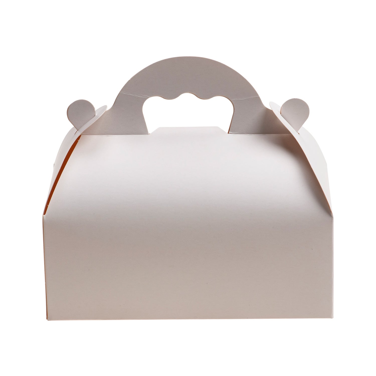 WHITE CARDBOARD CAKE BOX WITH HANDLES 10X18X7CM