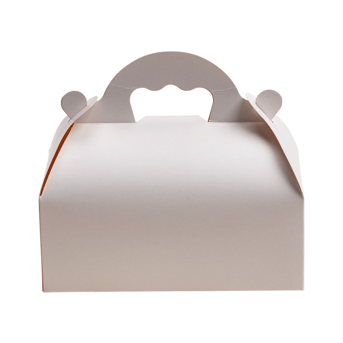 WHITE CARDBOARD CAKE BOX WITH HANDLES 10X18X7CM