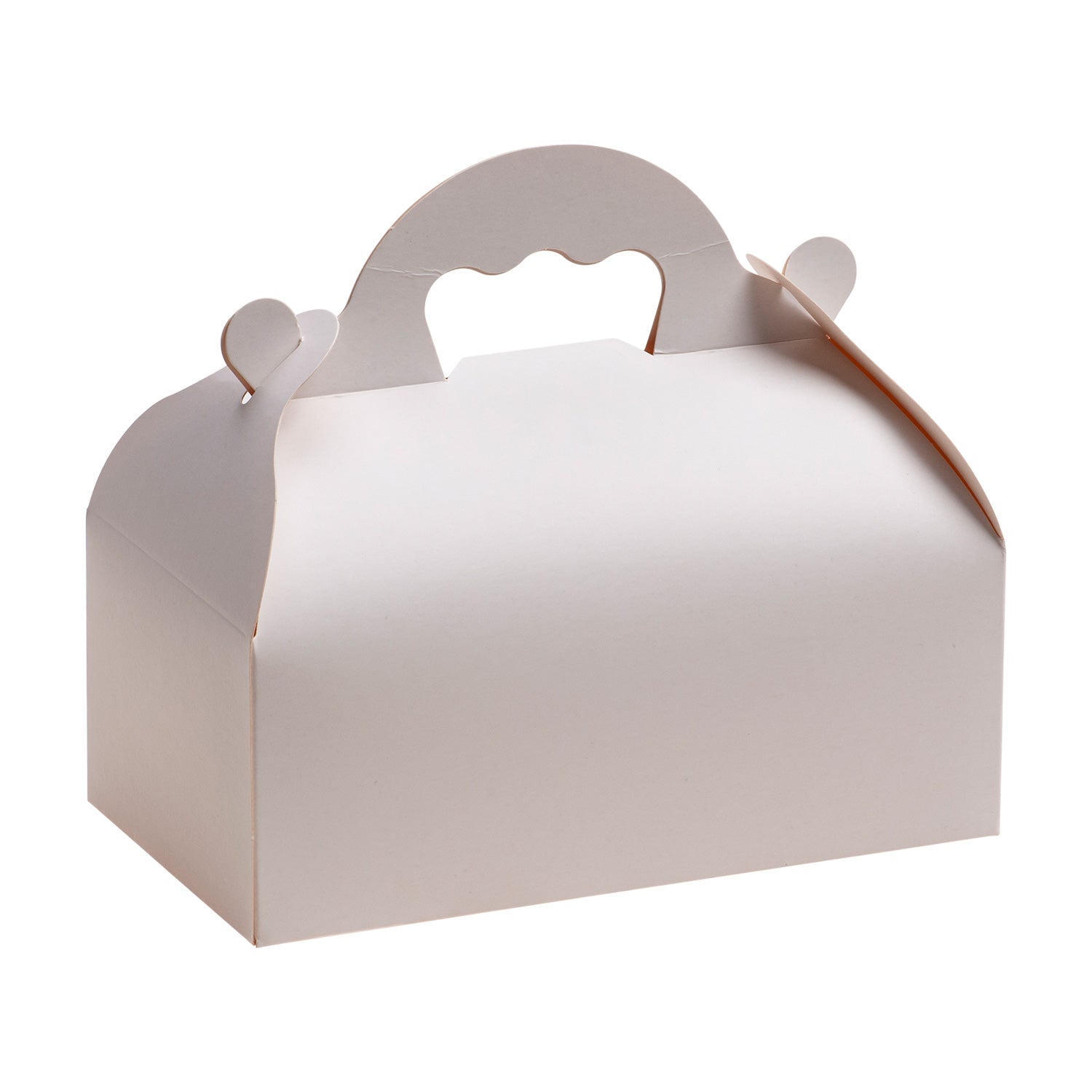 WHITE CARDBOARD CAKE BOX WITH HANDLES 10X18X7CM