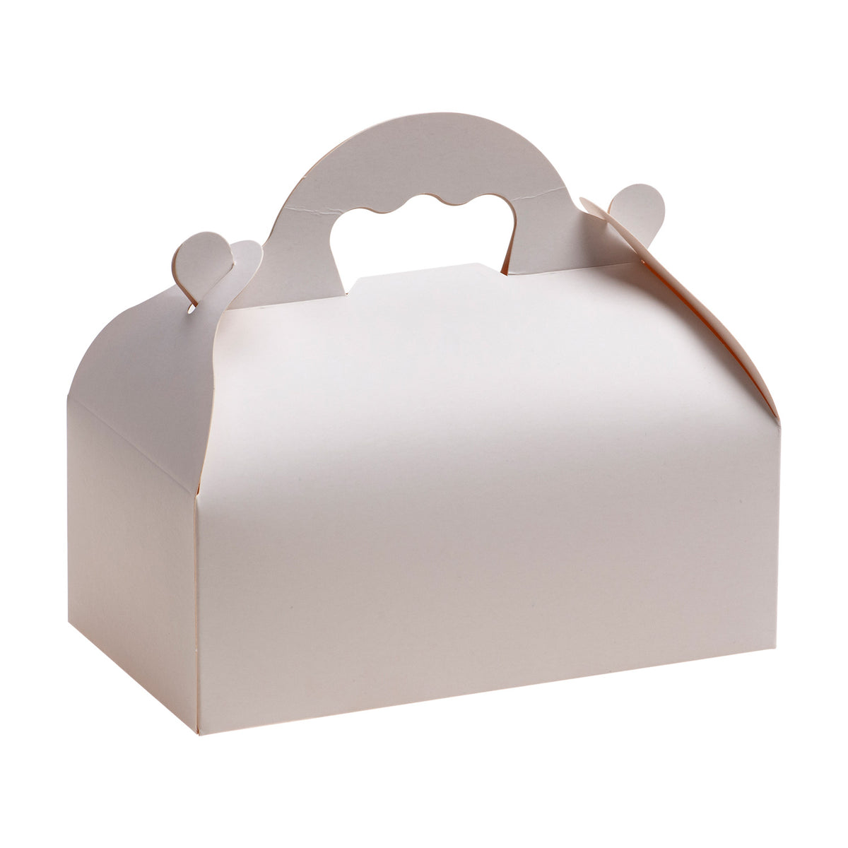 WHITE CARDBOARD CAKE BOX WITH HANDLES 10X18X7CM