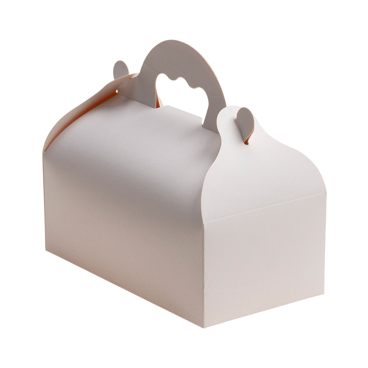 WHITE CARDBOARD CAKE BOX WITH HANDLES 10X18X7CM
