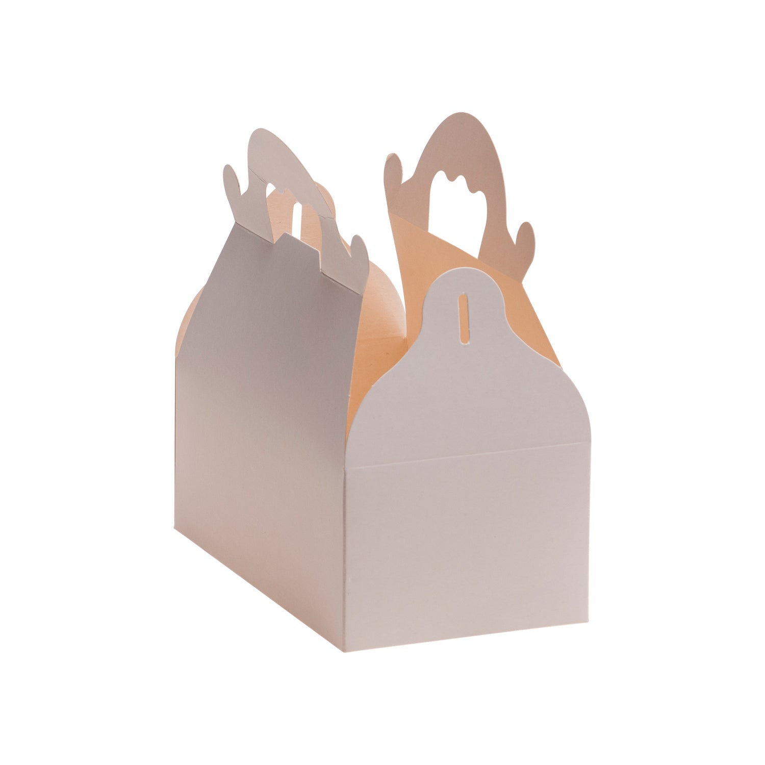 WHITE CARDBOARD CAKE BOX WITH HANDLES 10X18X7CM