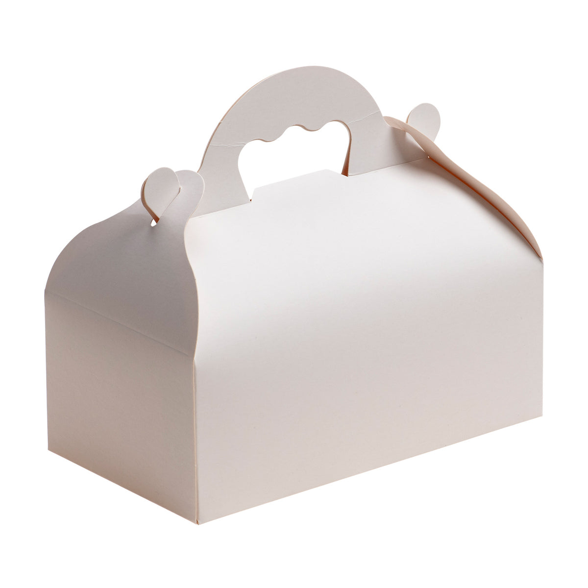 WHITE CARDBOARD CAKE BOX WITH HANDLES 10X18X7CM