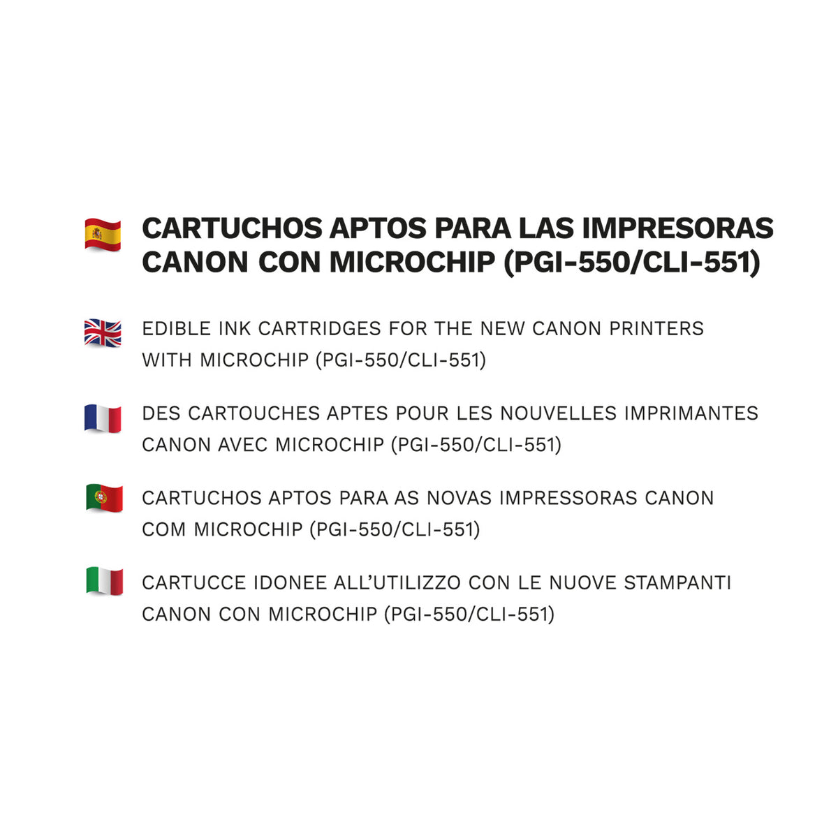 CARTUCHO TINTA PGI-550+CLI-551 NEGRO ANCHO